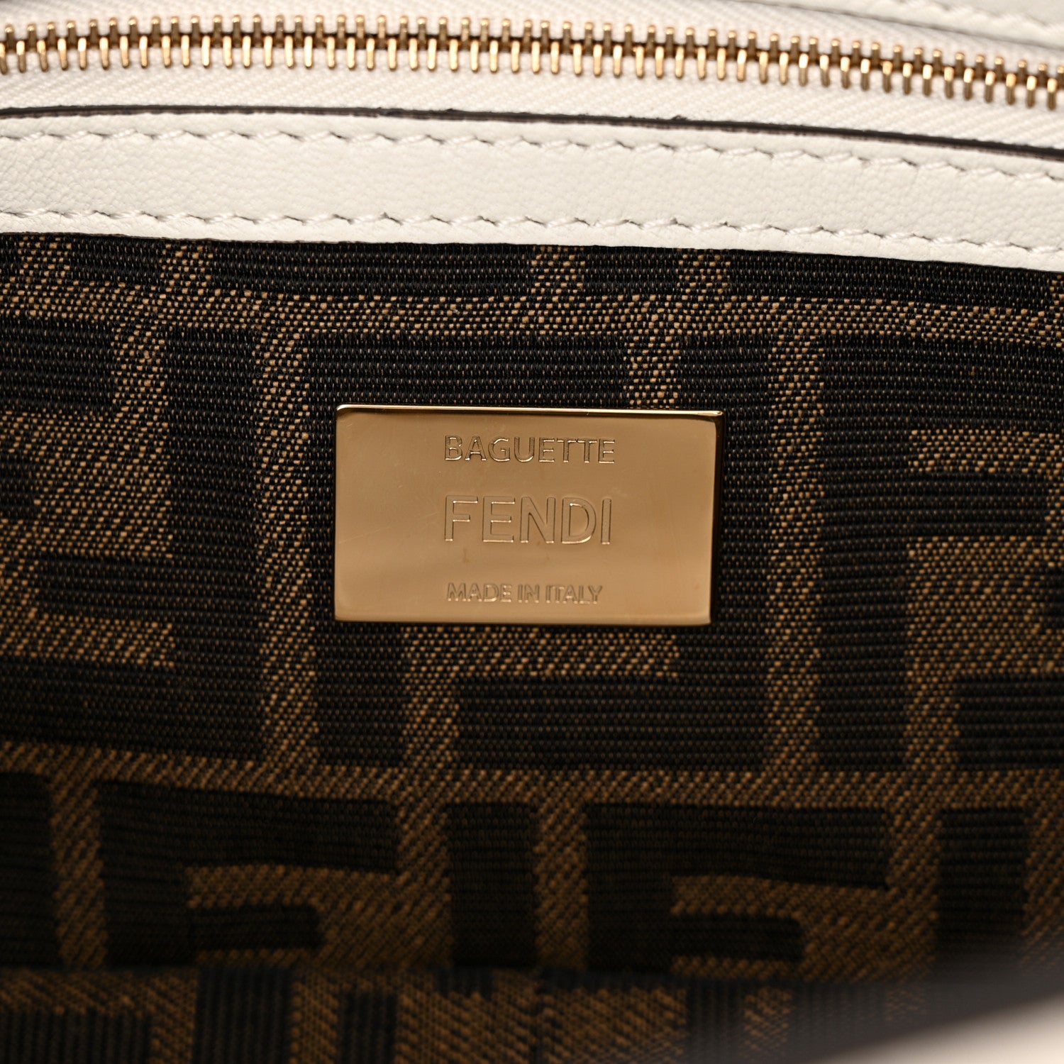 Fendi Shiny Nappa Multipocket Baguette White 6 of 10