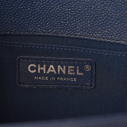 Chanel Caviar Quilted Medium Boy Flap Dark Blue 5 of 9