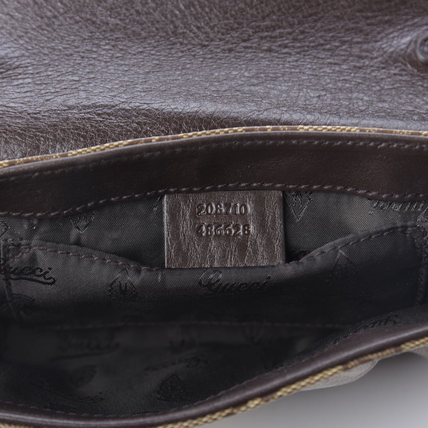 Crystal Monogram Babouska Clutch Dark Brown
