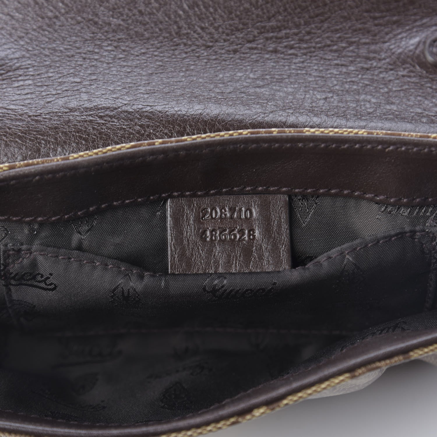 Gucci Crystal Monogram Babouska Clutch Dark Brown 9 of 10