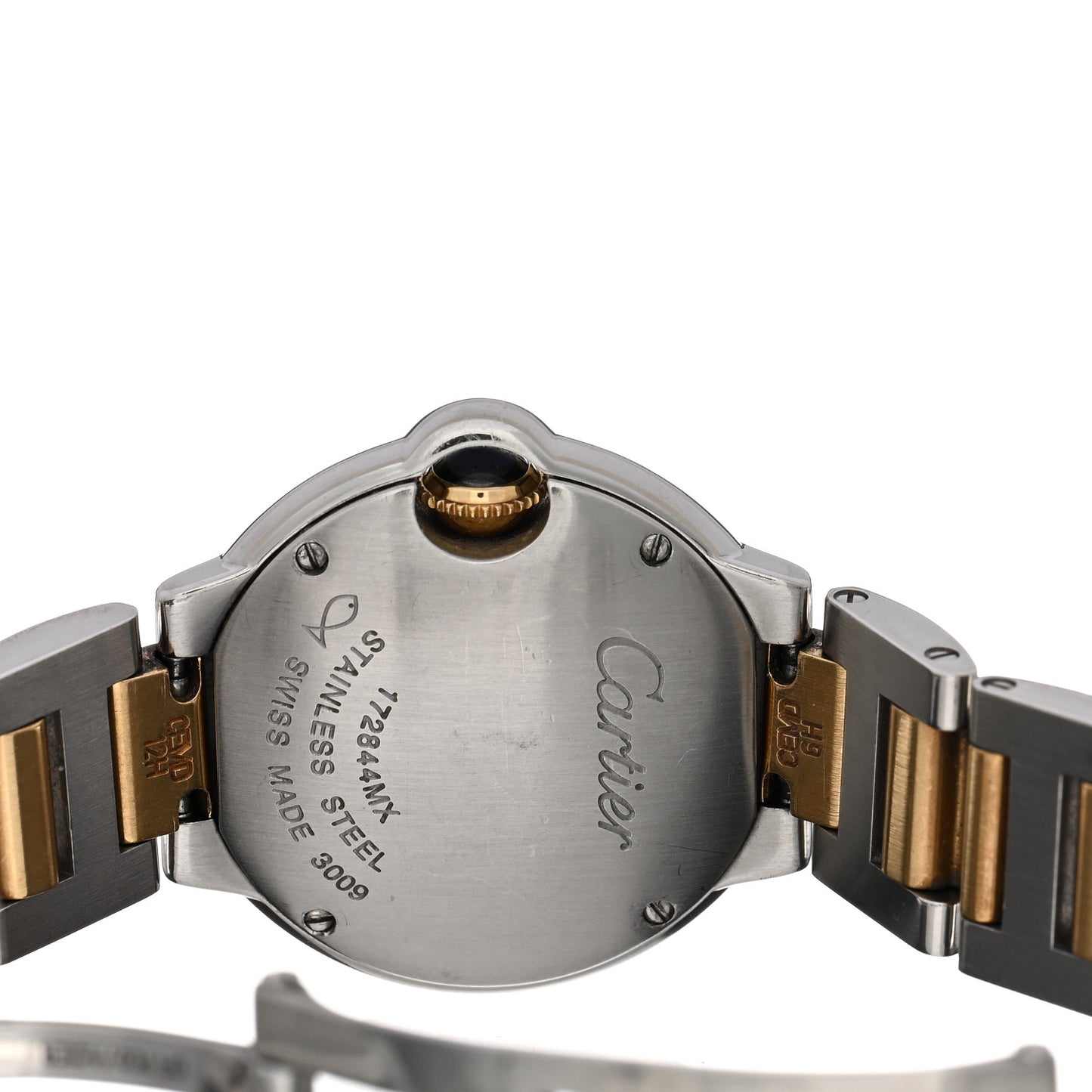 Stainless Steel 18K Yellow Gold 28mm Ballon Bleu De Cartier Quartz Watch