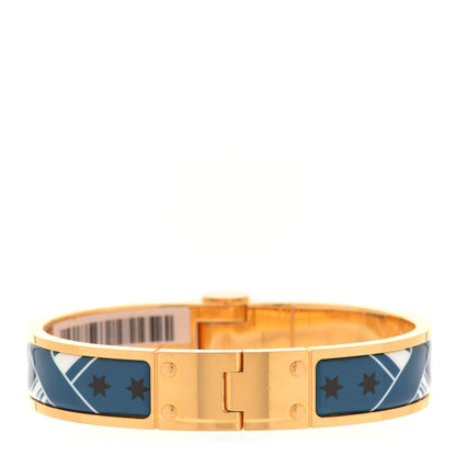 Hermes Enamel Printed Narrow Eperon d'Or Bandana Hinged Bracelet S 3 of 5