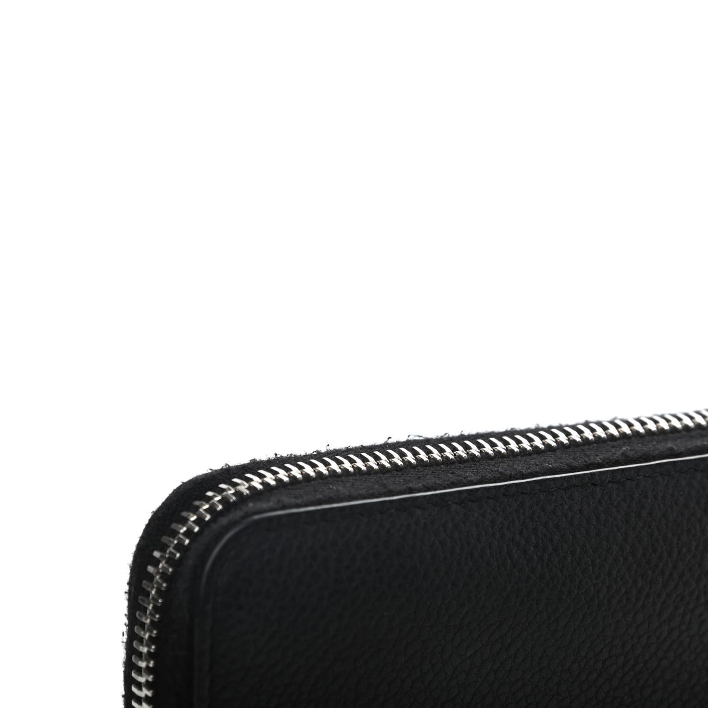 Grained Calfskin Rive Gauche Zip Around Wallet Black