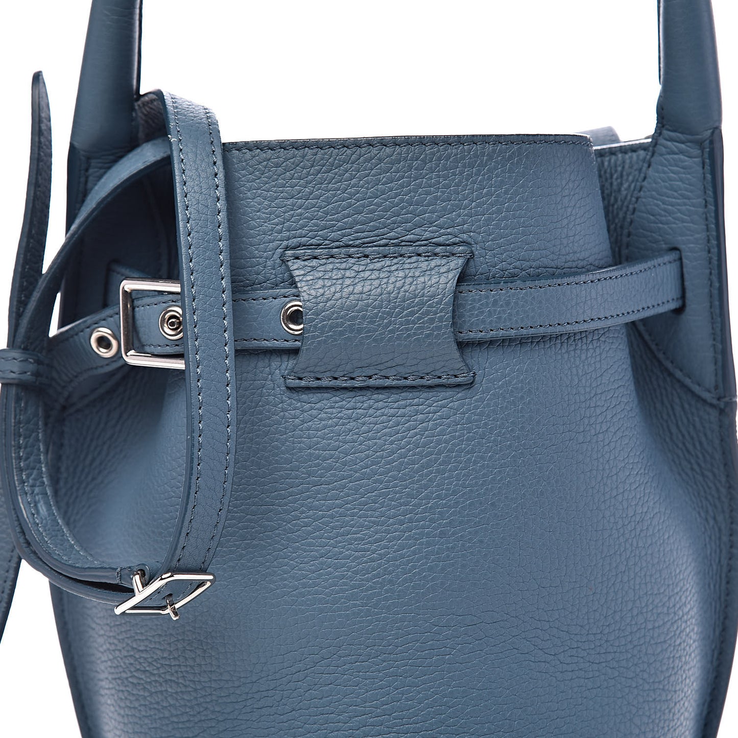 Supple Grained Calfskin Nano Big Bag Bucket Slate Blue
