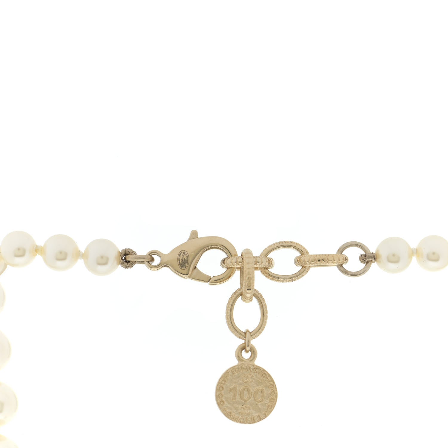Chanel Pearl CC 100th Anniversary Necklace Light Gold 3 of 6