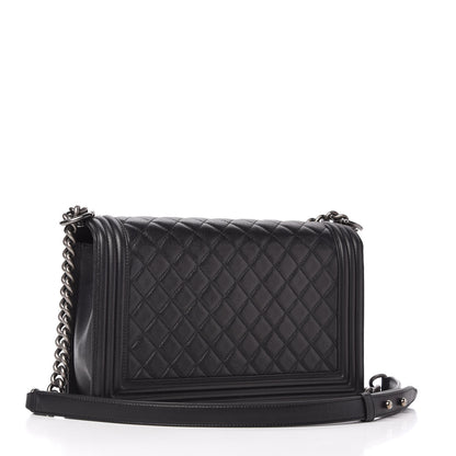 Chanel Metallic Calfskin Quilted New Medium Boy Flap Black 3 of 11