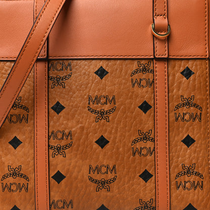 MCM Visetos Nappa Mini Toni Top Zip Shopper Tote Cognac 8 of 11