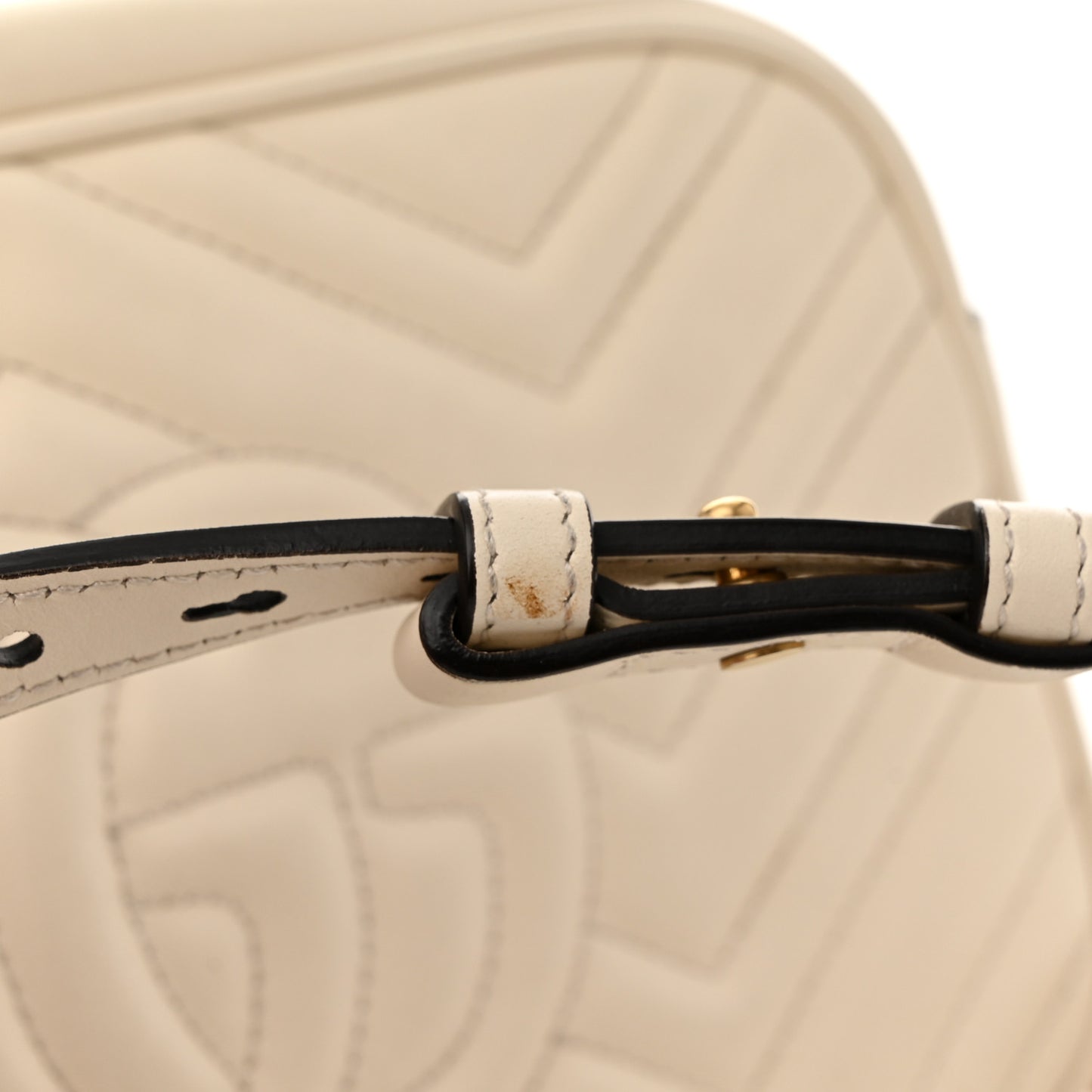 Calfskin Matelasse Small GG Marmont Chain Shoulder Bag White