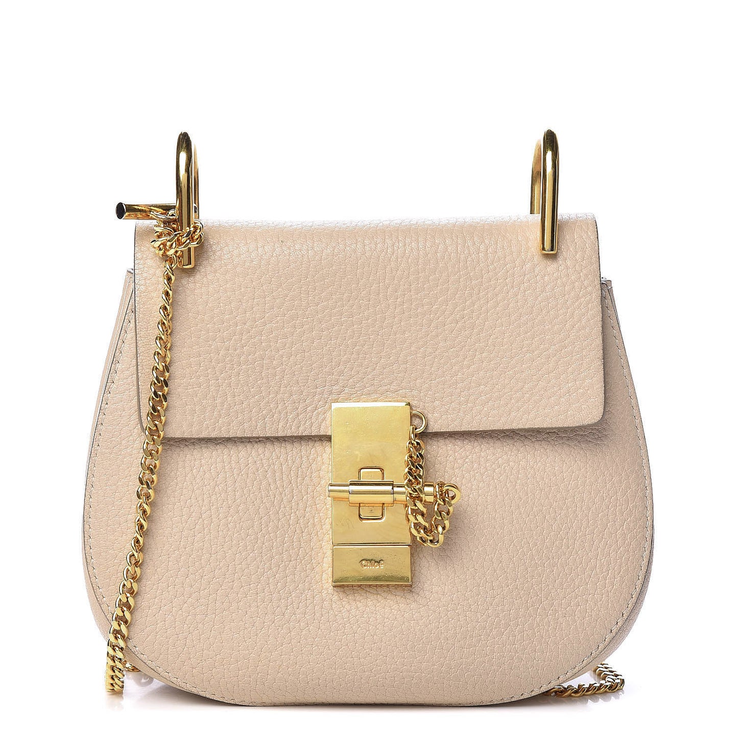 Grained Lambskin Mini Drew Shoulder Bag Abstract White