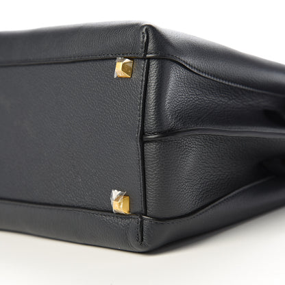 MCM Grained Calfskin Medium Milla Tote Phantom Grey 7 of 9