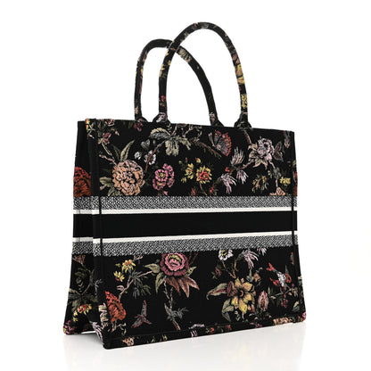 Christian Dior Canvas Jardin Botanique Embroidered Large Book Tote Black Multicolor 3 of 10