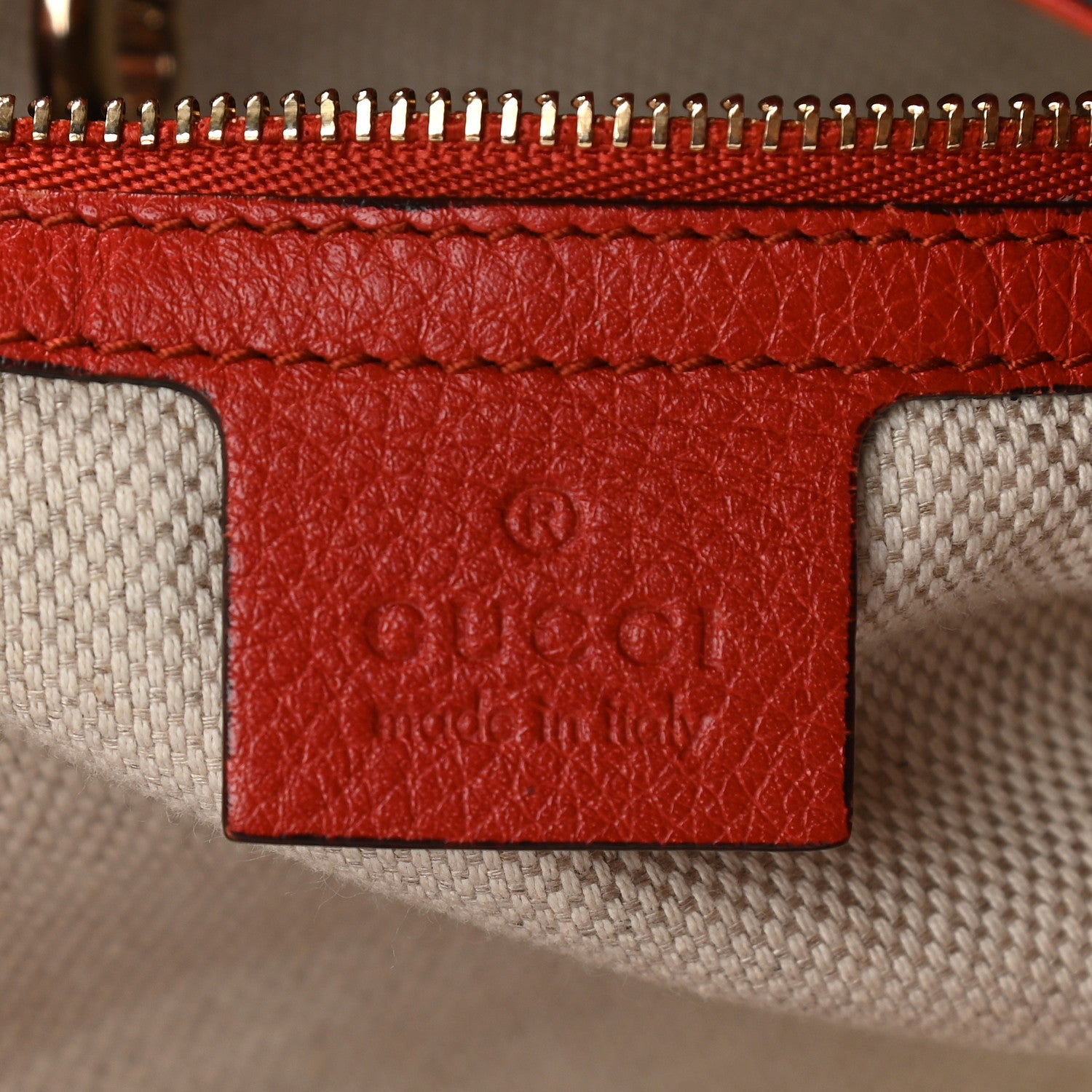 Gucci Pebbled Calfskin Medium Soho Chain Shoulder Bag Tabasco Red 6 of 9
