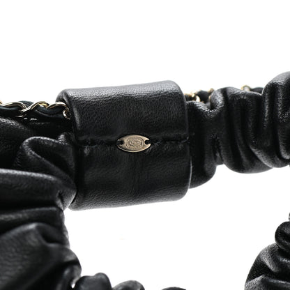 Chanel Lambskin Chain CC Hair Scrunchie Black Gold 3 of 4