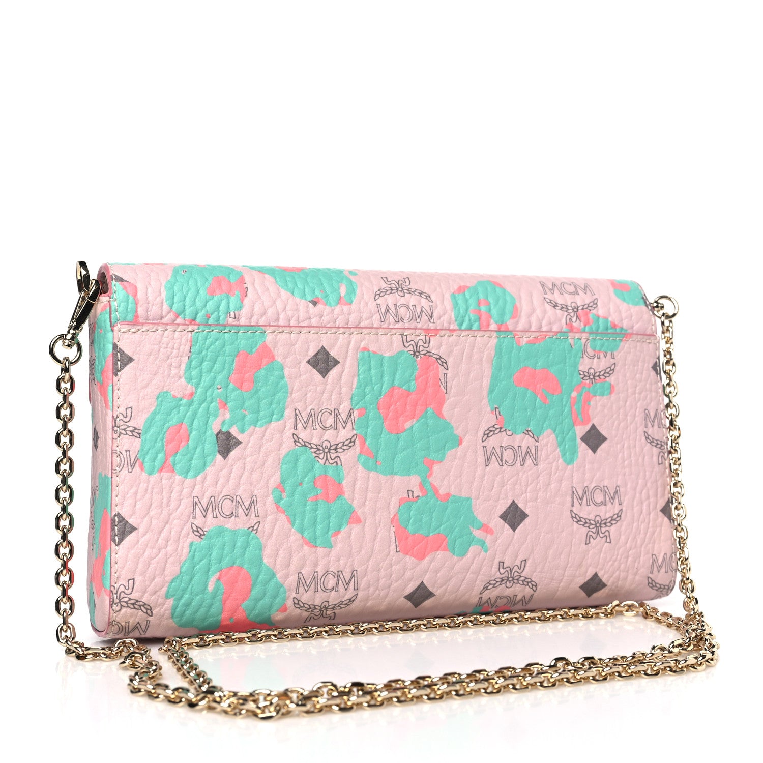 MCM Visetos Floral Leopard Medium Millie Crossbody Bag Pink 3 of 9
