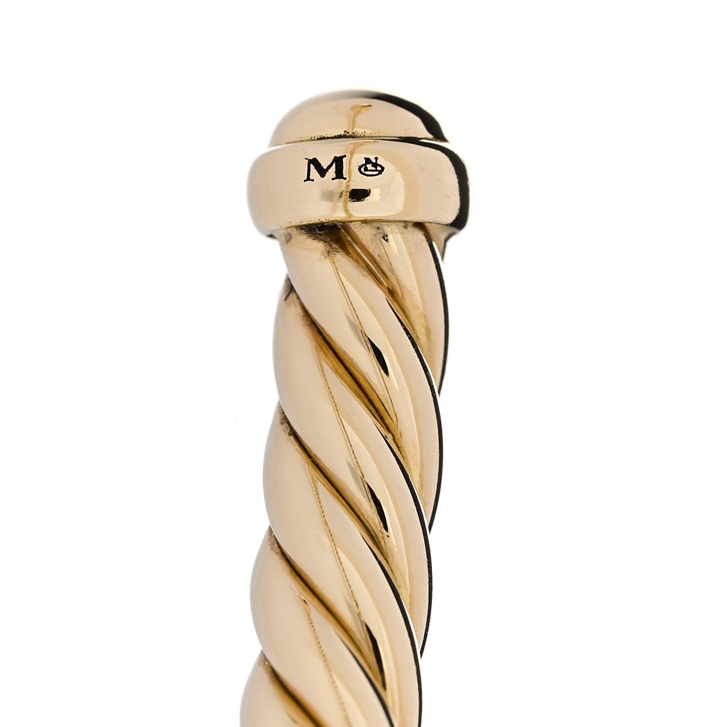 18K Yellow Gold Diamond 4mm Cablespira Single Station Bracelet