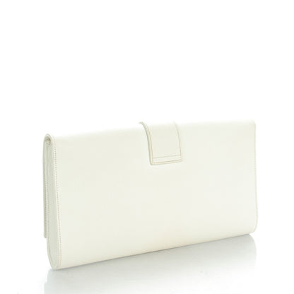 Saint Laurent Textured Calfskin Classic Y Ligne Clutch White 3 of 7