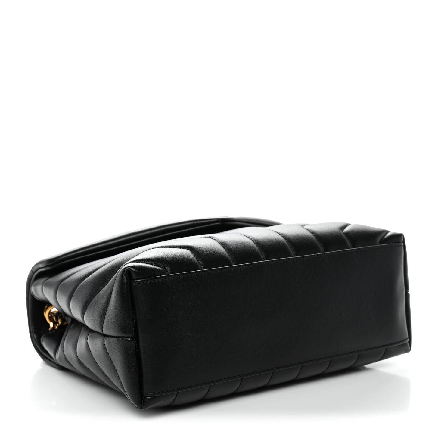 Calfskin Y Quilted Monogram Small Loulou Chain Satchel Black