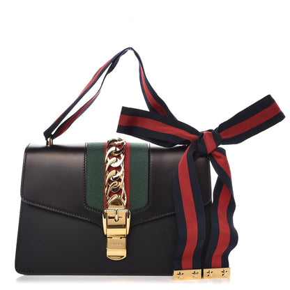 Gucci Calfskin Small Sylvie Shoulder Bag Black 1 of 7