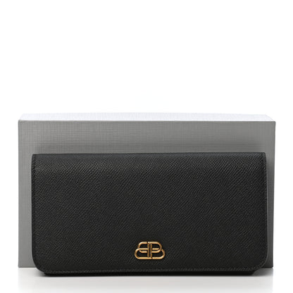 Balenciaga Grained Calfskin BB Thin Money Wallet Black 7 of 7