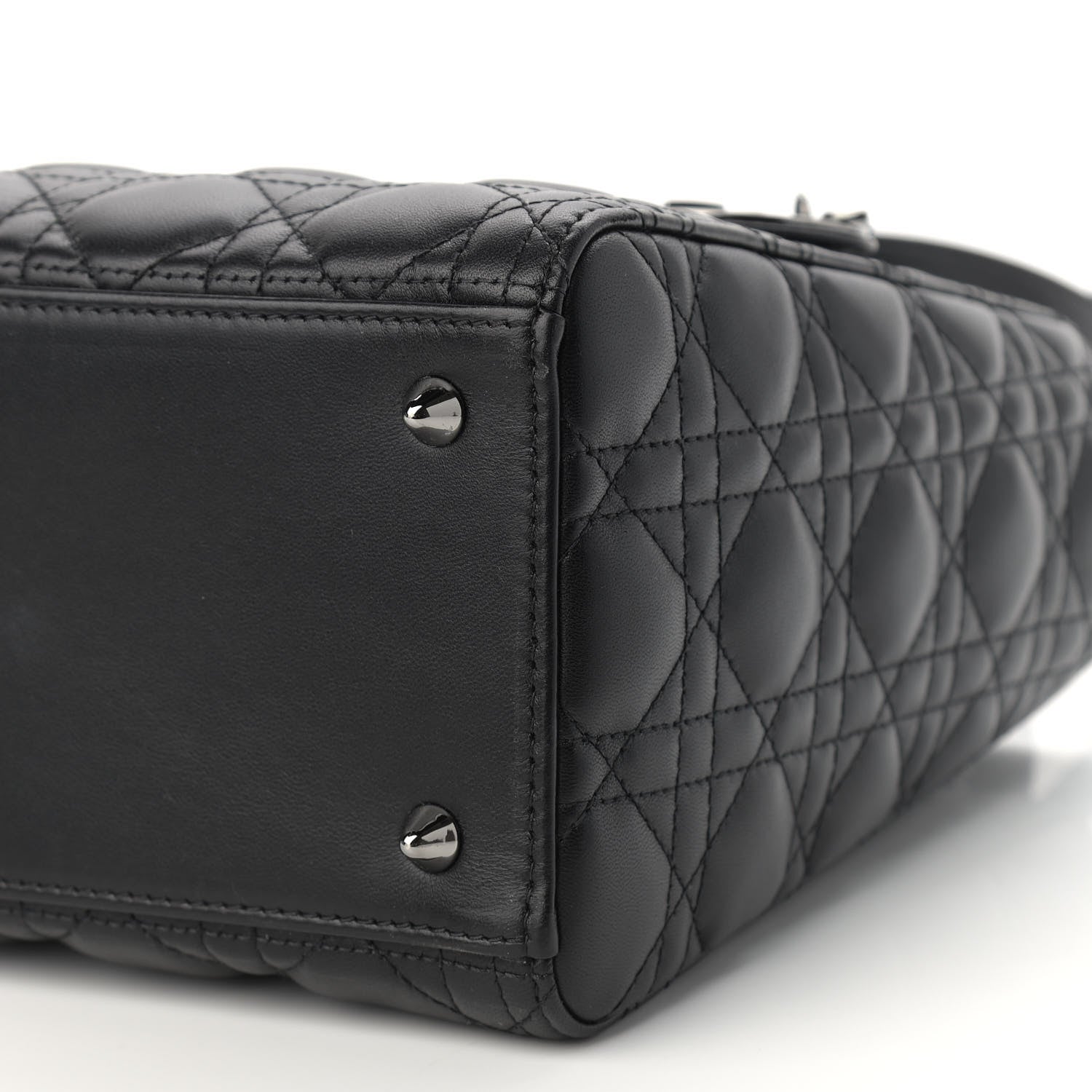 Christian Dior Lambskin Cannage Medium Lady Dior Black 10 of 13