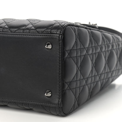 Christian Dior Lambskin Cannage Medium Lady Dior Black 10 of 13