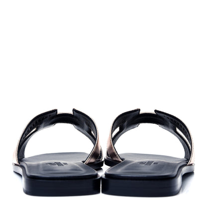 Hermes Metallic Nappa Oran Sandals 36.5 Or Vieilli 4 of 6