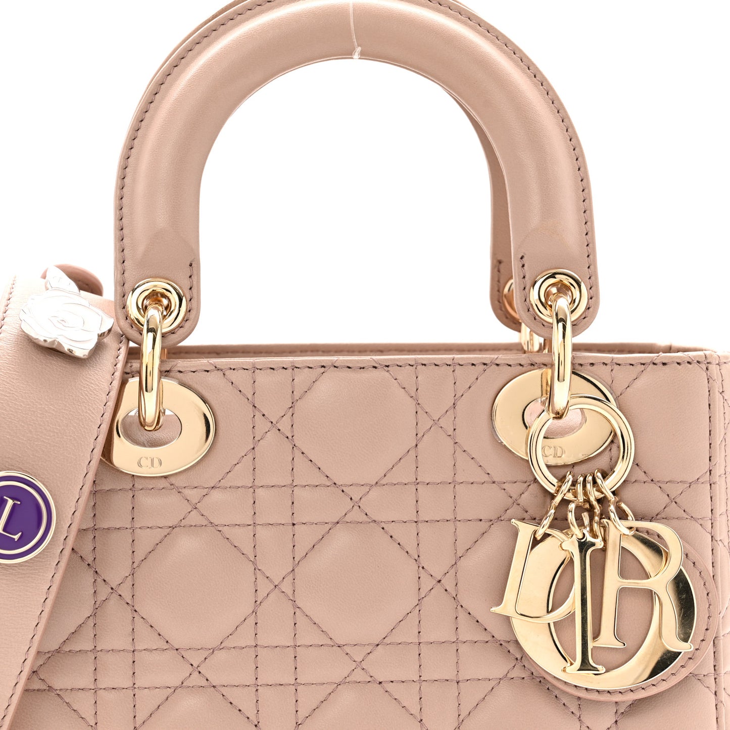 Lambskin Cannage Small Lucky Badges My Lady Dior Fard