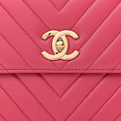 Chanel Lambskin Chevron Quilted Small Trendy CC Dual Handle Flap Bag Pink 8 of 12