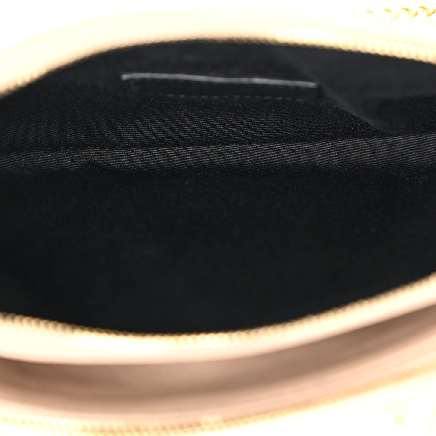 Grained Lambskin Quilted Mini Becky Double Zip Bag Natural Tan