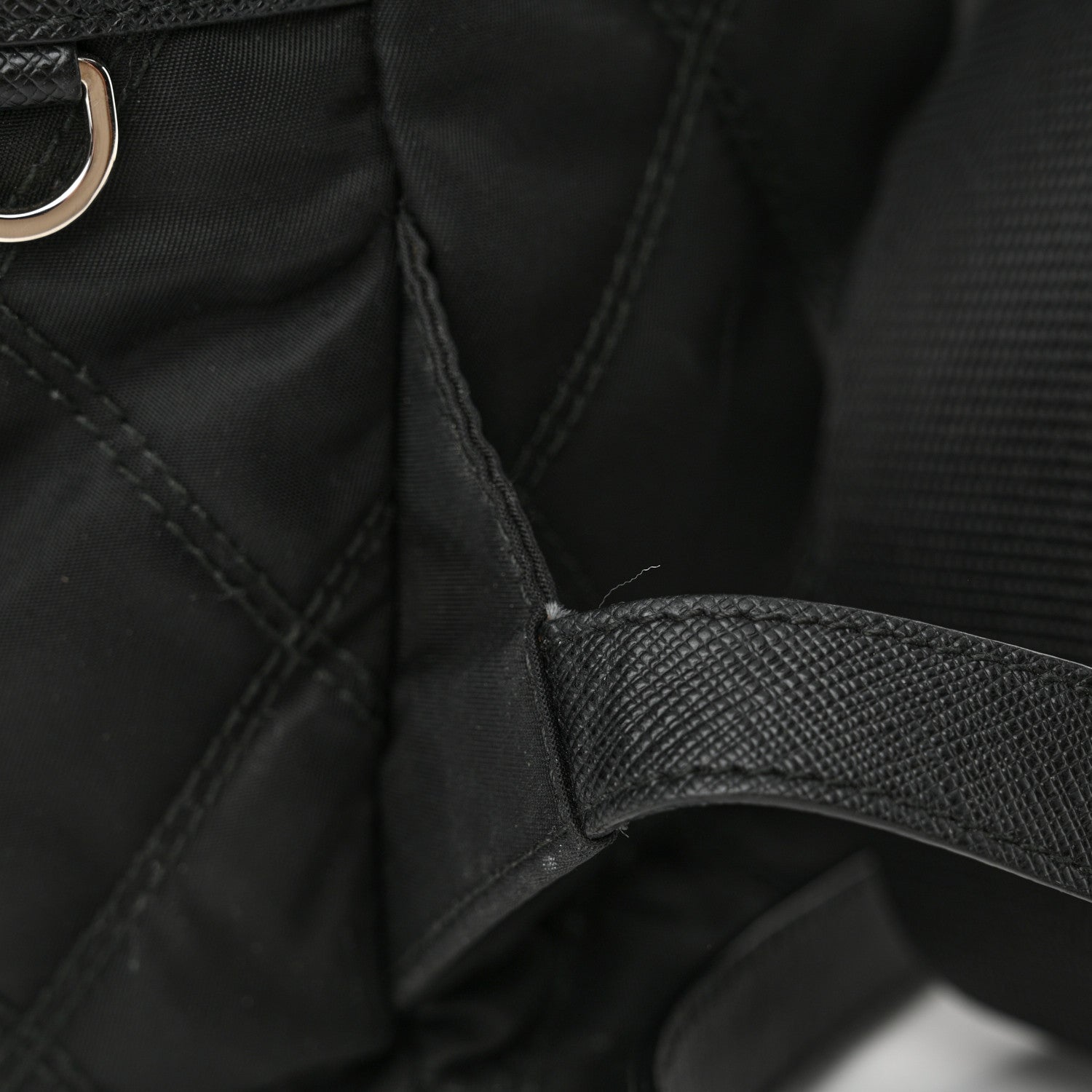 Prada Tessuto Nylon Saffiano Vela Quilted Backpack Black 14 of 16