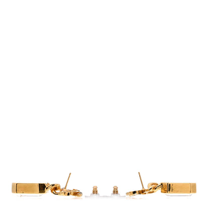 Chanel Crystal CC Chain Drop Earrings Gold 3 of 4