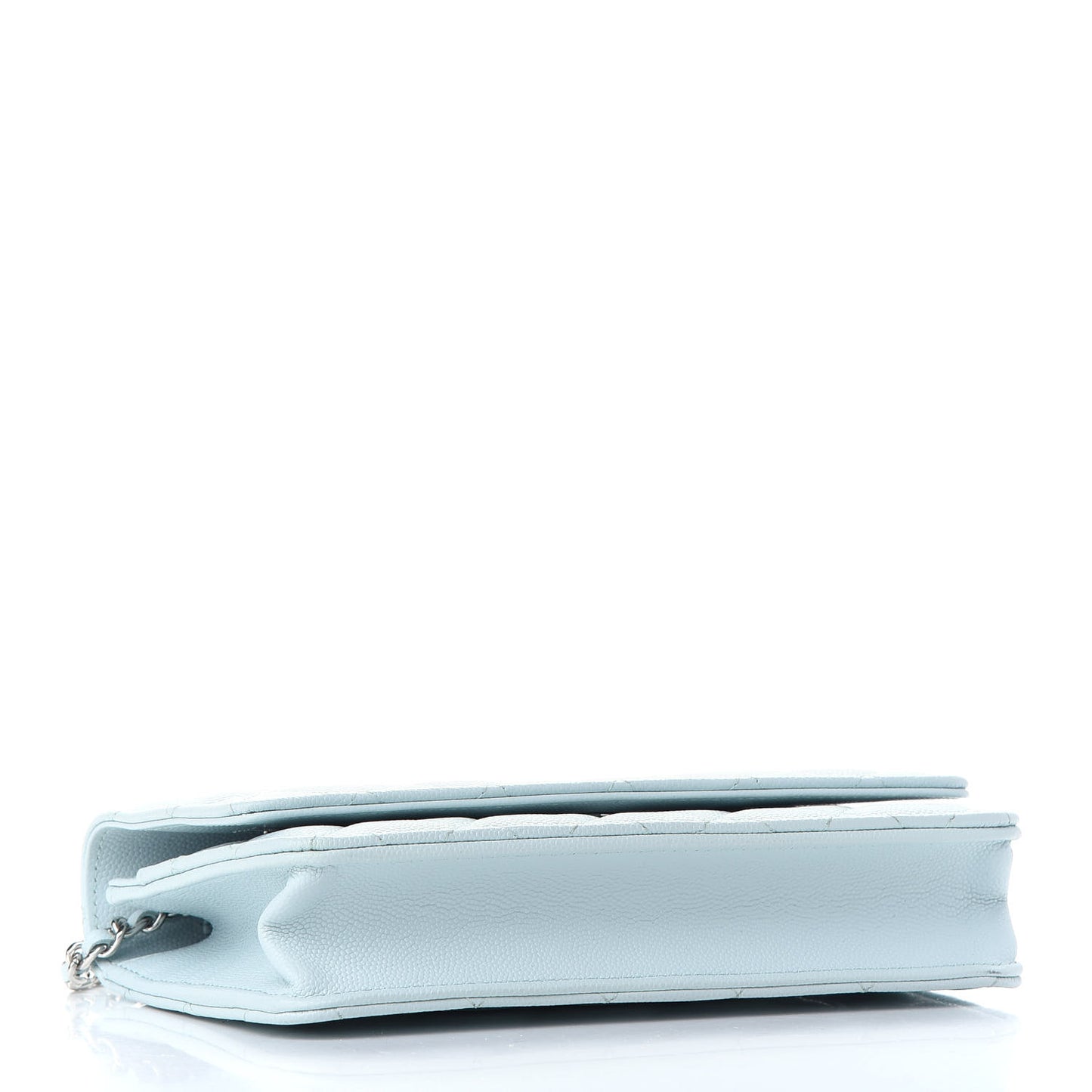Caviar Quilted Wallet On Chain WOC Light Blue