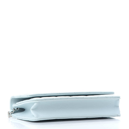 Chanel Caviar Quilted Wallet On Chain WOC Light Blue 4 of 10