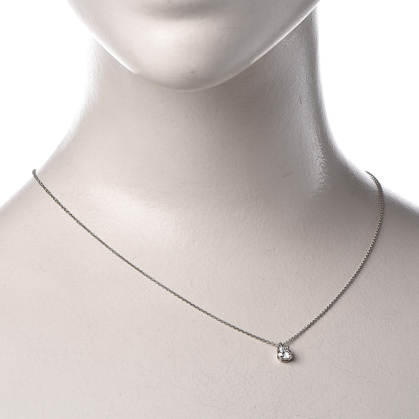 Platinum Diamond .48ct Solitaire Pendant Necklace