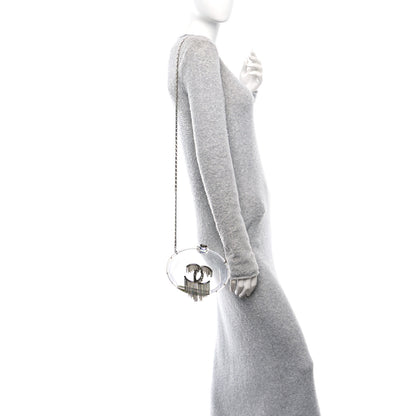 Chanel Plexiglass Iridescent Chain Fringe CC Clutch Clear 2 of 10
