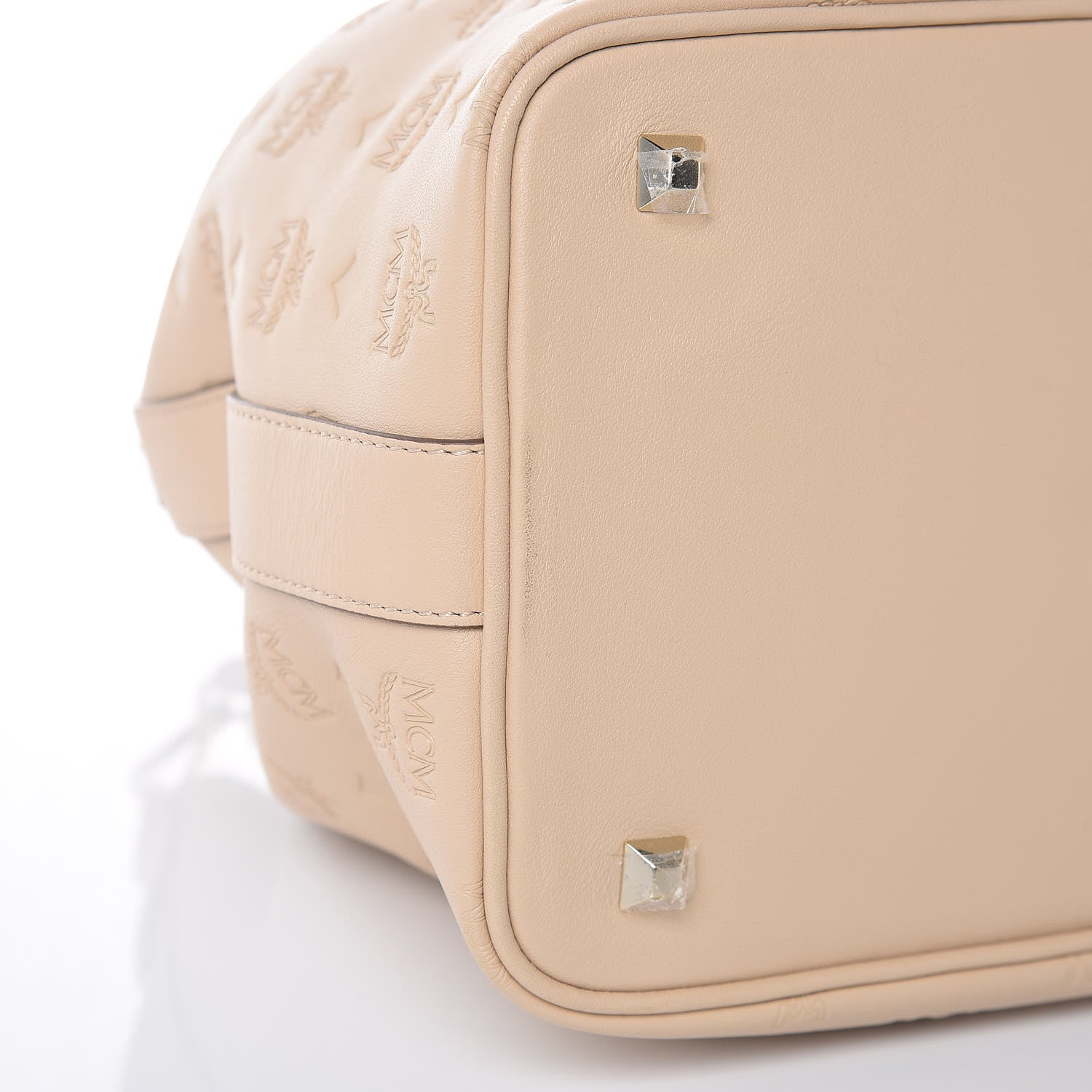 MCM Calfskin Ottomar Monogram Essential Bucket New Beige 10 of 13