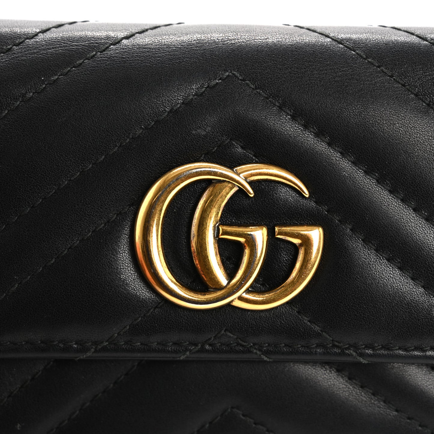 Calfskin Matelasse GG Marmont Wallet Black