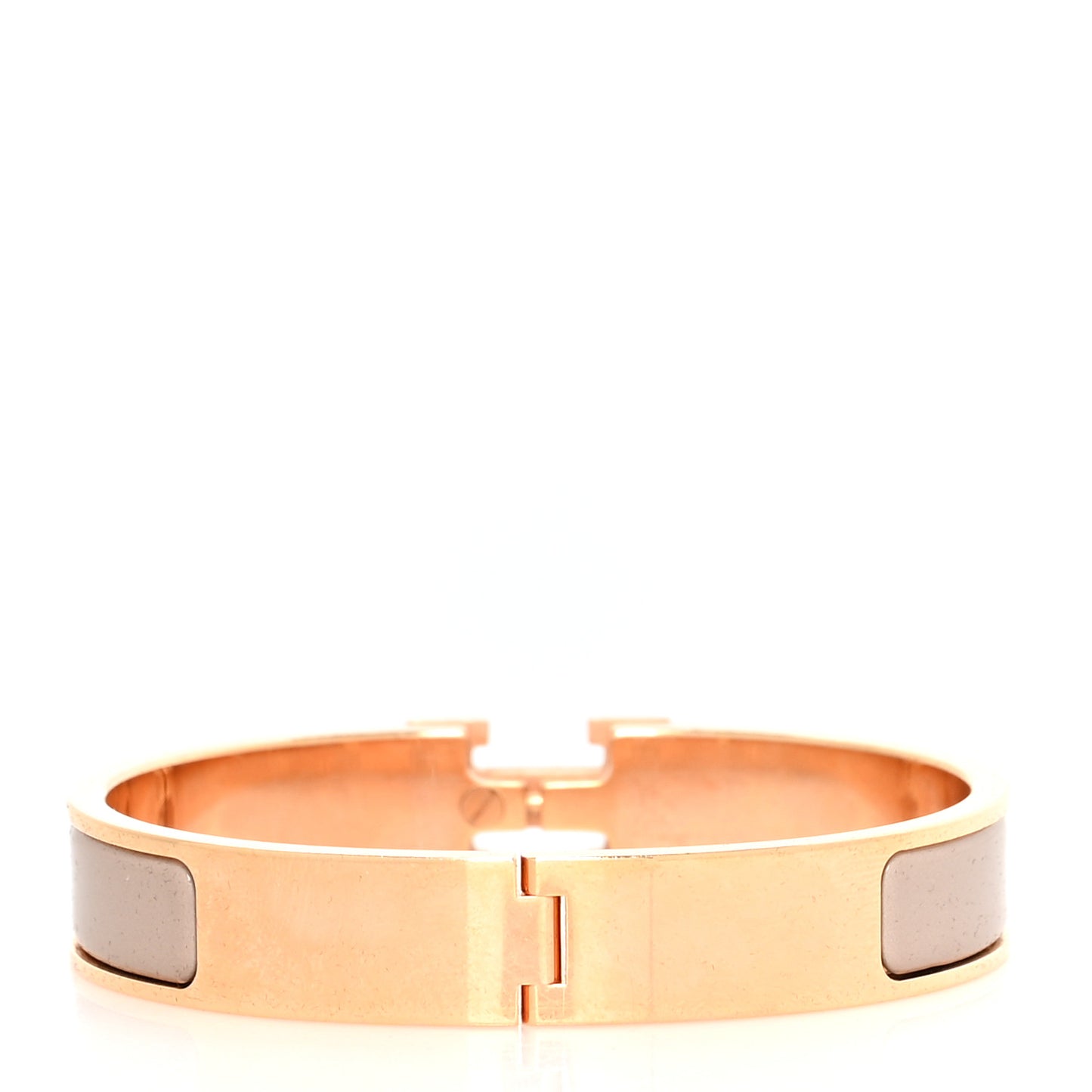 Enamel Narrow Clic Clac H Bracelet GM Marron Glace