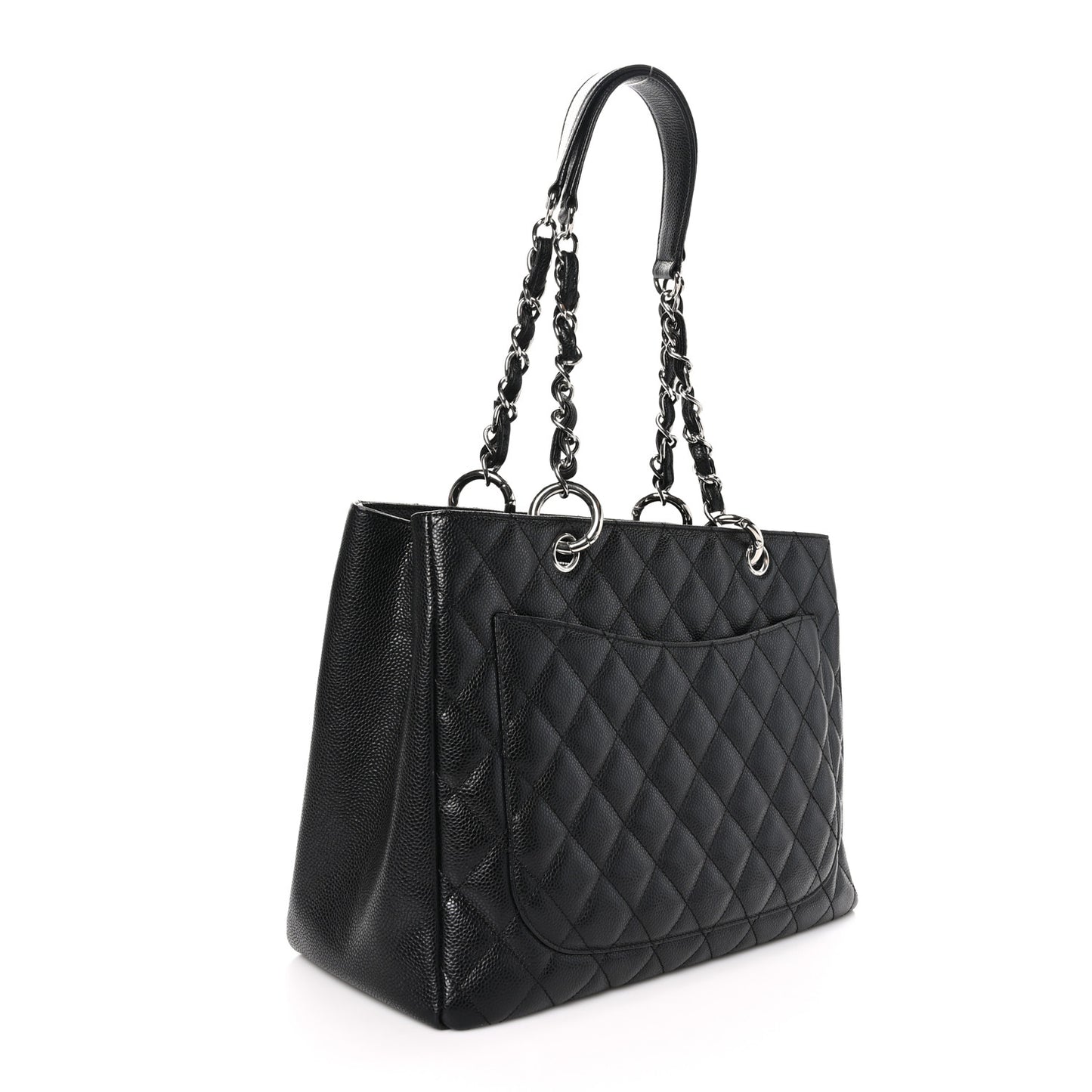 Caviar Quilted Grand Shopping Tote GST Black