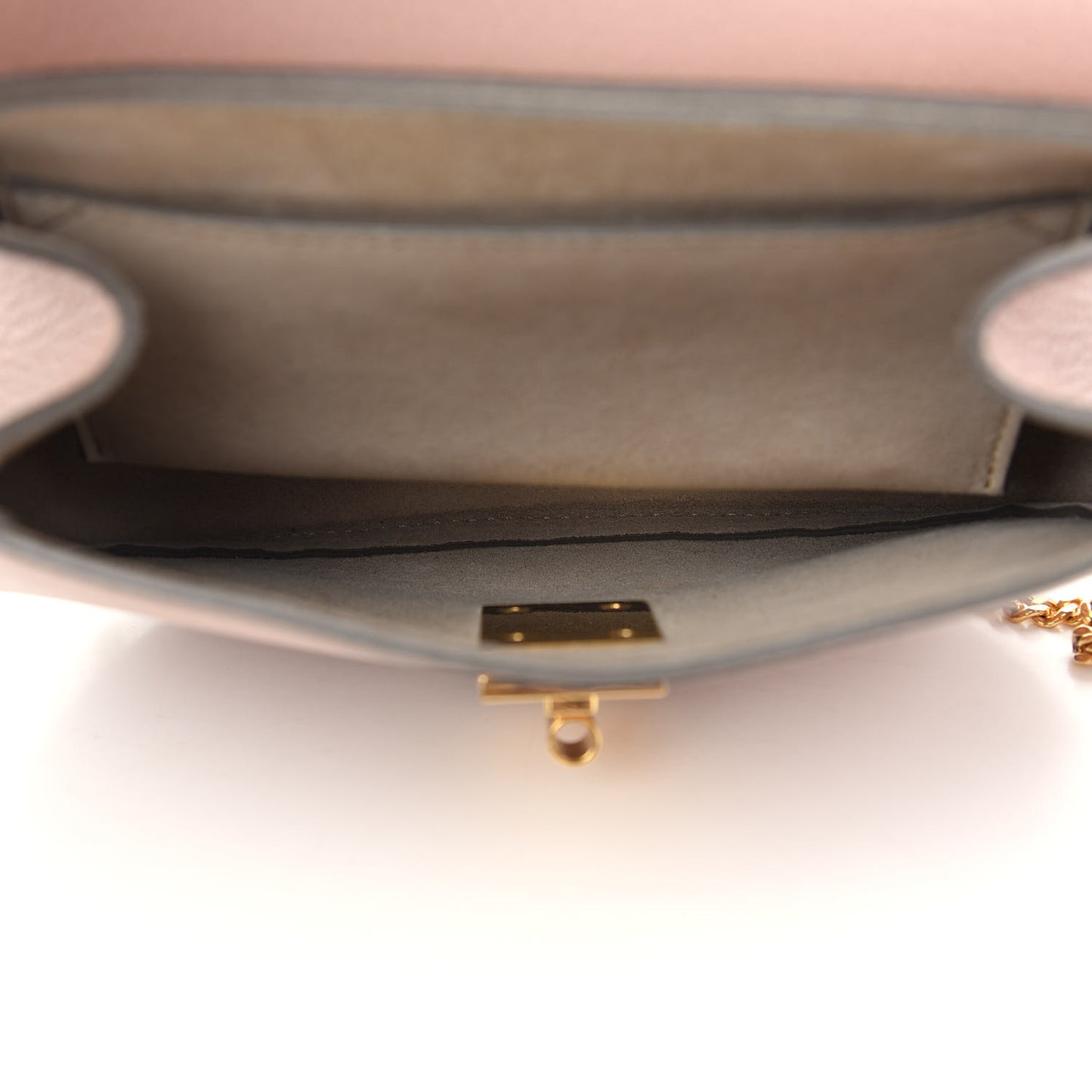 Grained Lambskin Mini Drew Shoulder Bag Cement Pink