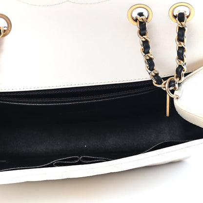 Chanel Caviar Quilted Small CC Filigree Flap White Black 4 of 10