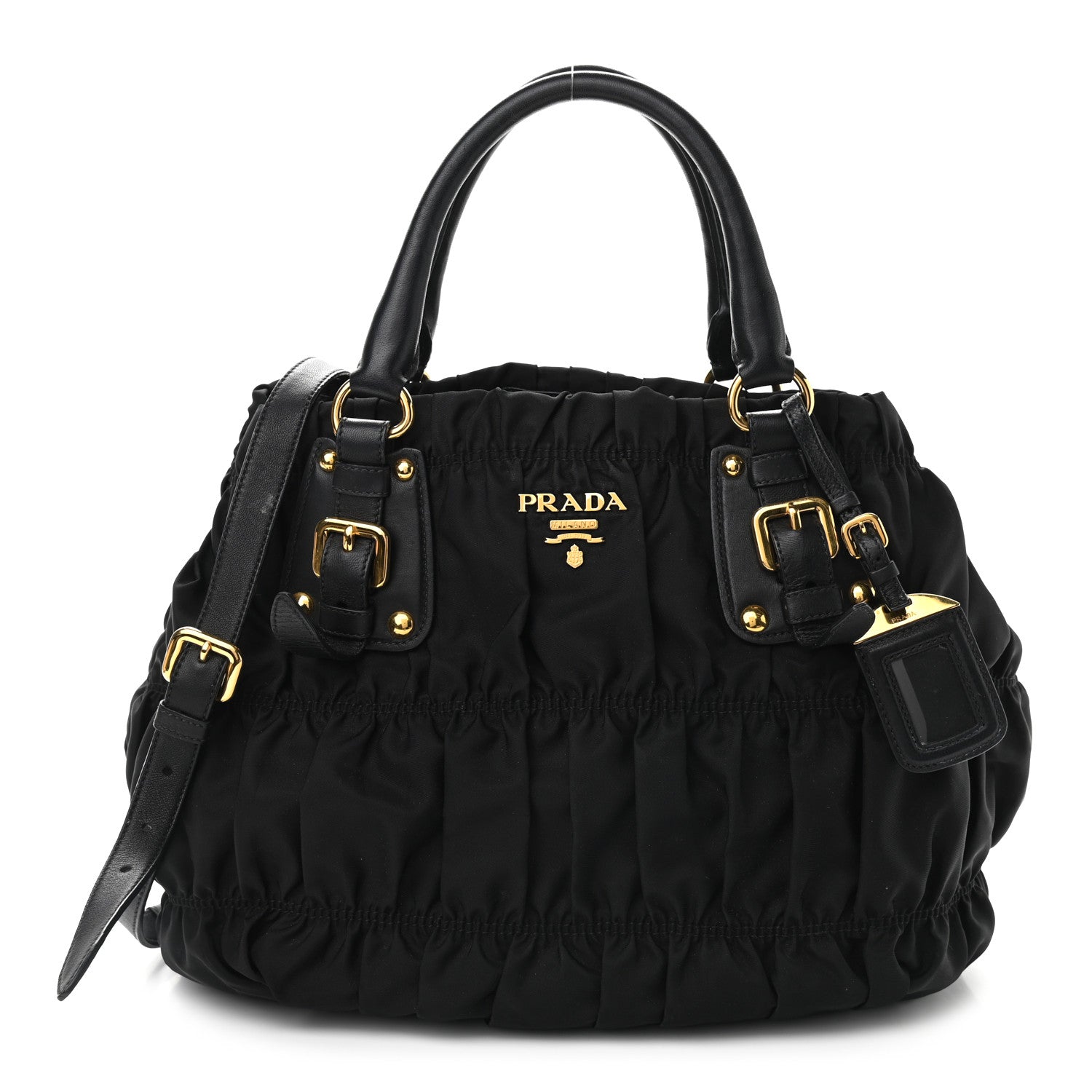 Prada Tessuto Nylon Gaufre Tote Black 1 of 12