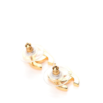 Chanel Metal CC Paris Button Stud Earrings Gold 3 of 6