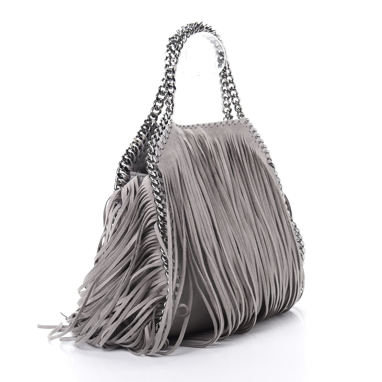 Shaggy Deer Fringe Mini Falabella Tote Grey