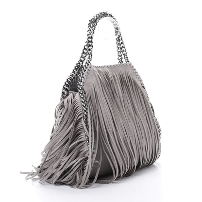 Stella McCartney Shaggy Deer Fringe Mini Falabella Tote Grey 3 of 11