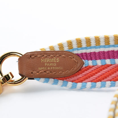 Hermes Toile Swift 25mm Sangle Cavale Shoulder Strap Magnolia Cappucine 3 of 6