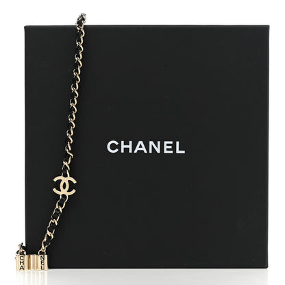 Chanel Metal Lambskin CC AirPods Necklace Gold Black 7 of 7