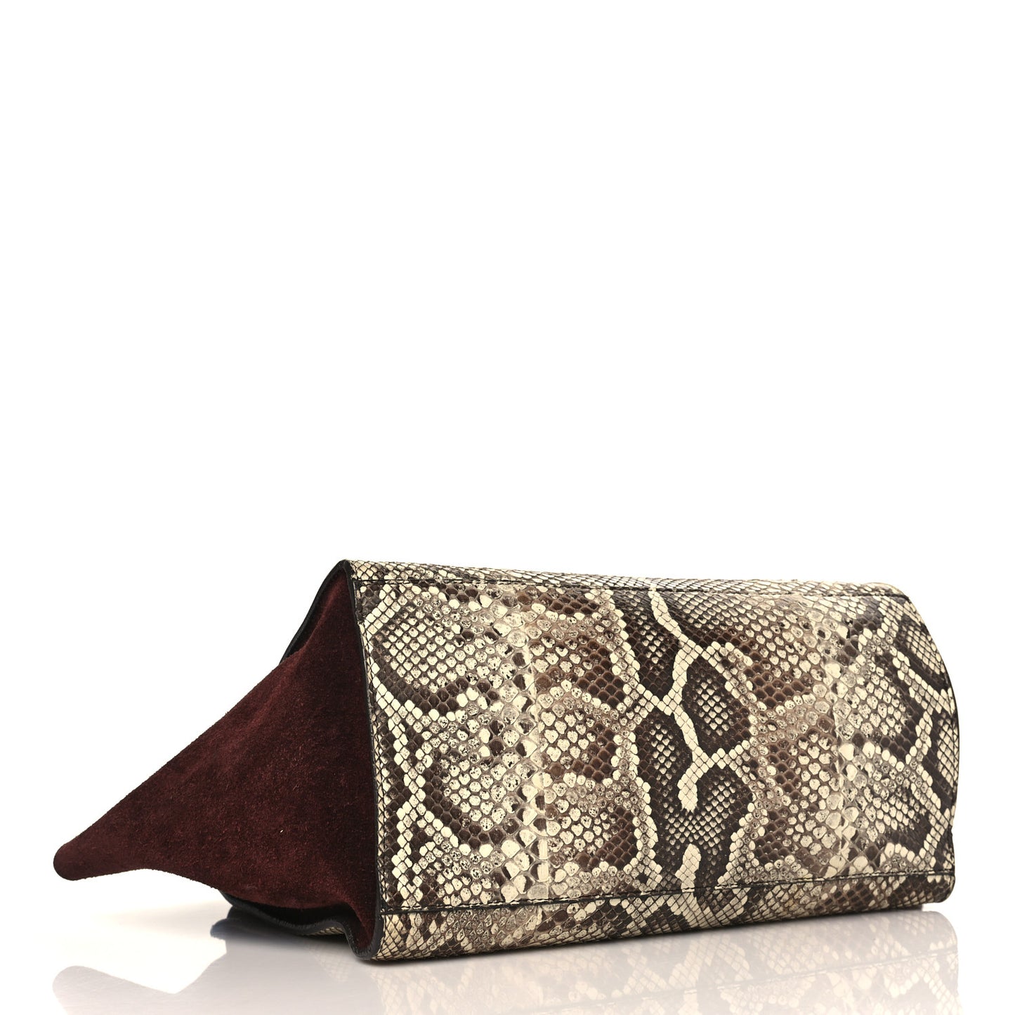 Snakeskin Suede Medium Trapeze Burgundy