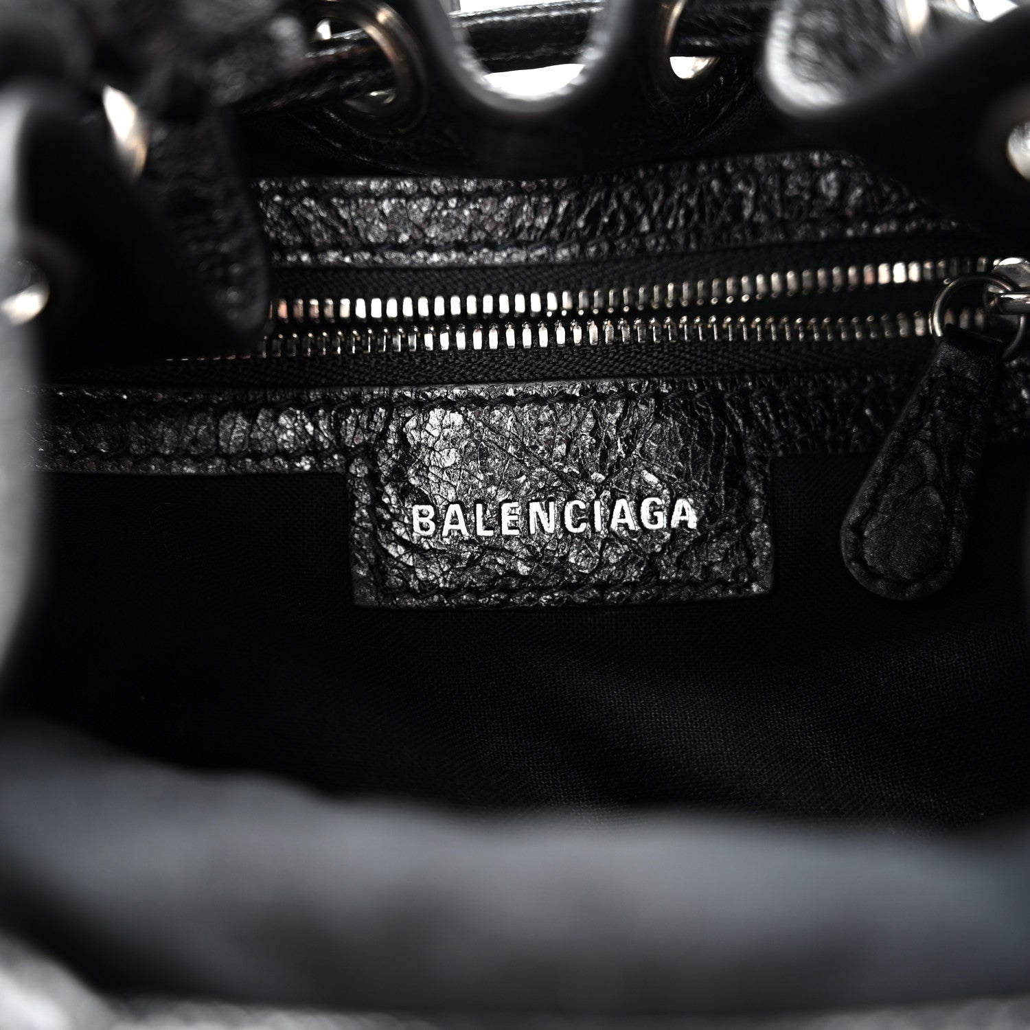 Balenciaga Agneau Arena Le Cagole Bucket Bag XS Black 6 of 9
