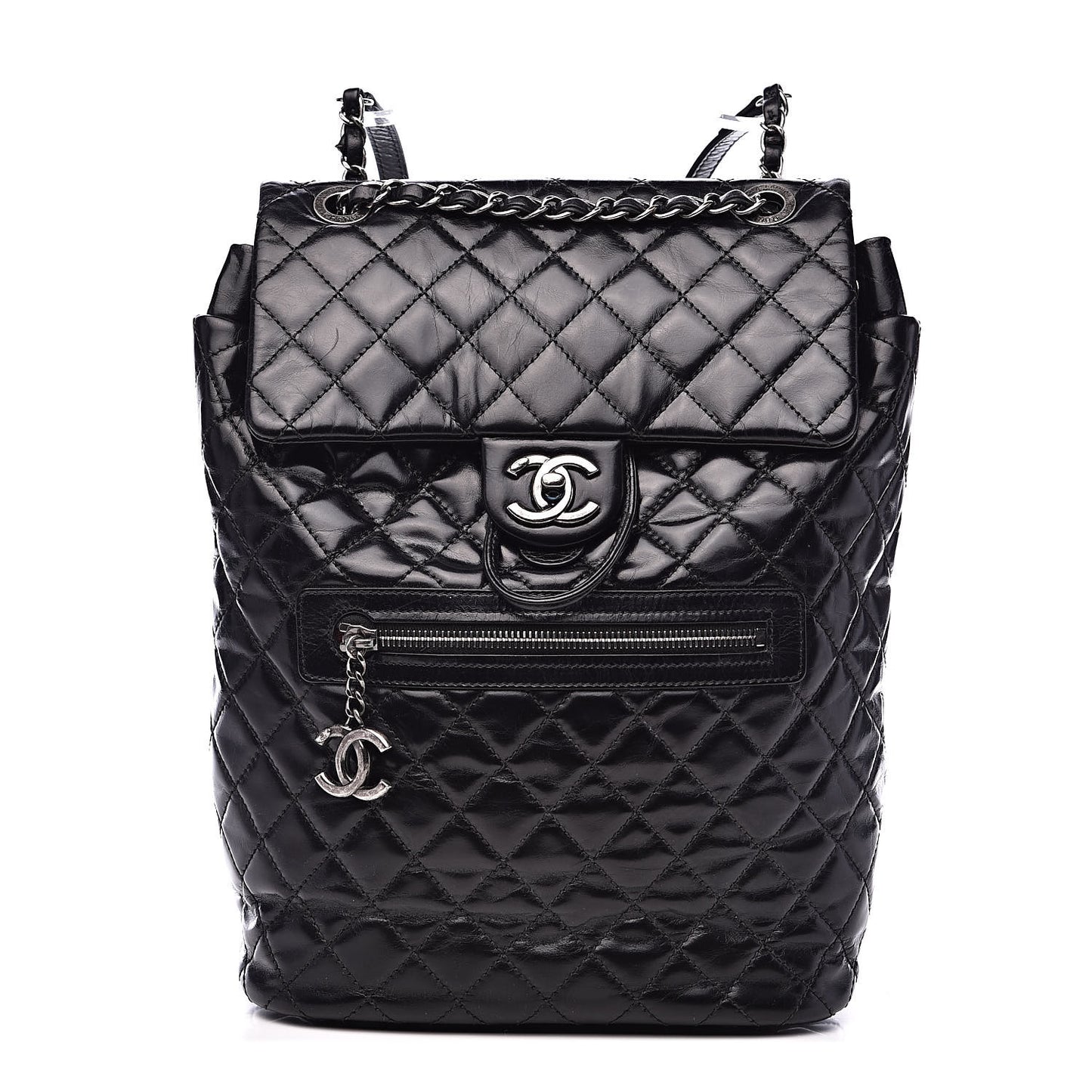 Calfskin Quilted Large Salzburg Mountain Backpack Black